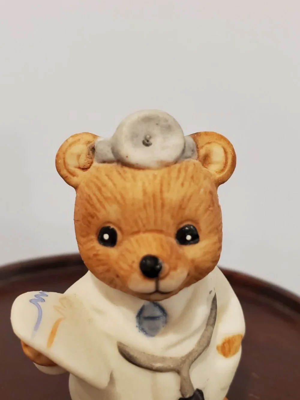 Vintage Homco Doctor Bear Figurine White Lab Coat Stethoscope 2